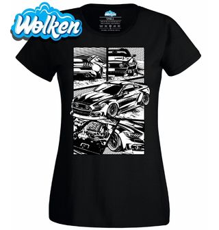 Dámské tričko Ford Mustang Comic Muscle Car.jpg