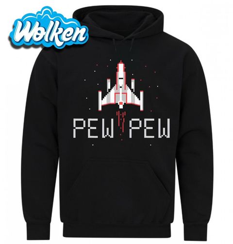 Obrázek produktu Pánská mikina Retro Pixelová Vesmírná Loď Pew Pew Galaga 8bit