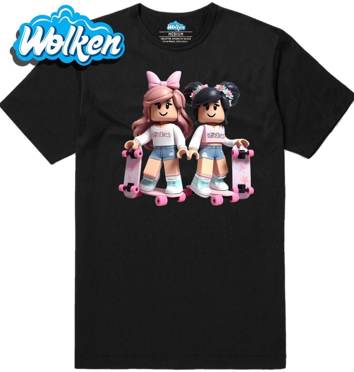 Pánské tričko Roblox Holky na Skateboardu.jpg