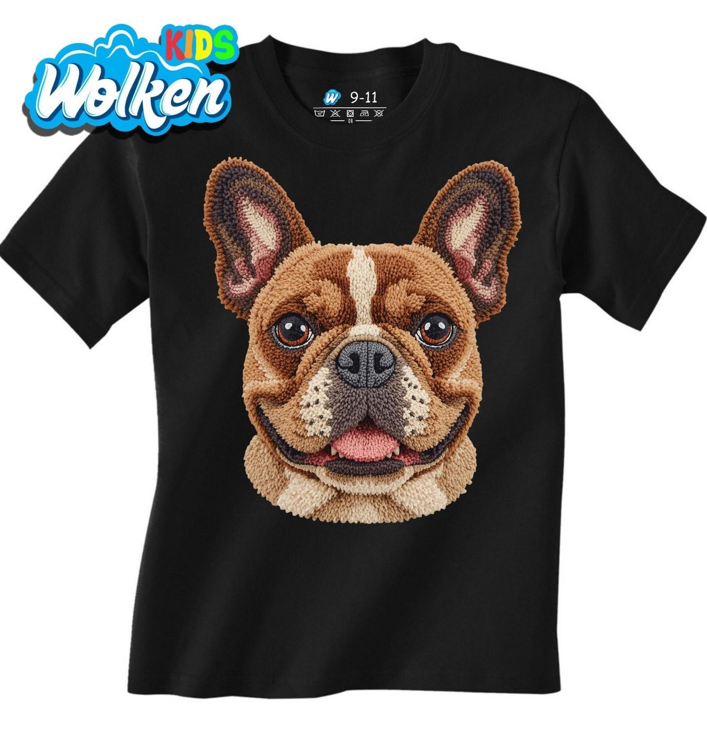 Dětské tričko Hnědý Háčkovaný Francouzský buldoček.jpg