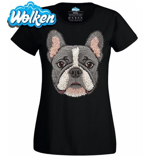 Obrázek produktu Dámské tričko Šedý Háčkovaný Francouzský buldoček