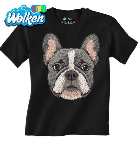 Obrázek produktu Dětské tričko Šedý Háčkovaný Francouzský buldoček