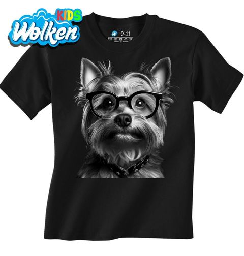 Obrázek produktu Dětské tričko Chytrý Jorkšírský teriér s Brýlemi