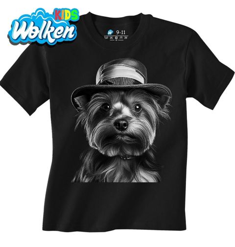Obrázek produktu Dětské tričko Jorkšírský teriér s Kloboukem
