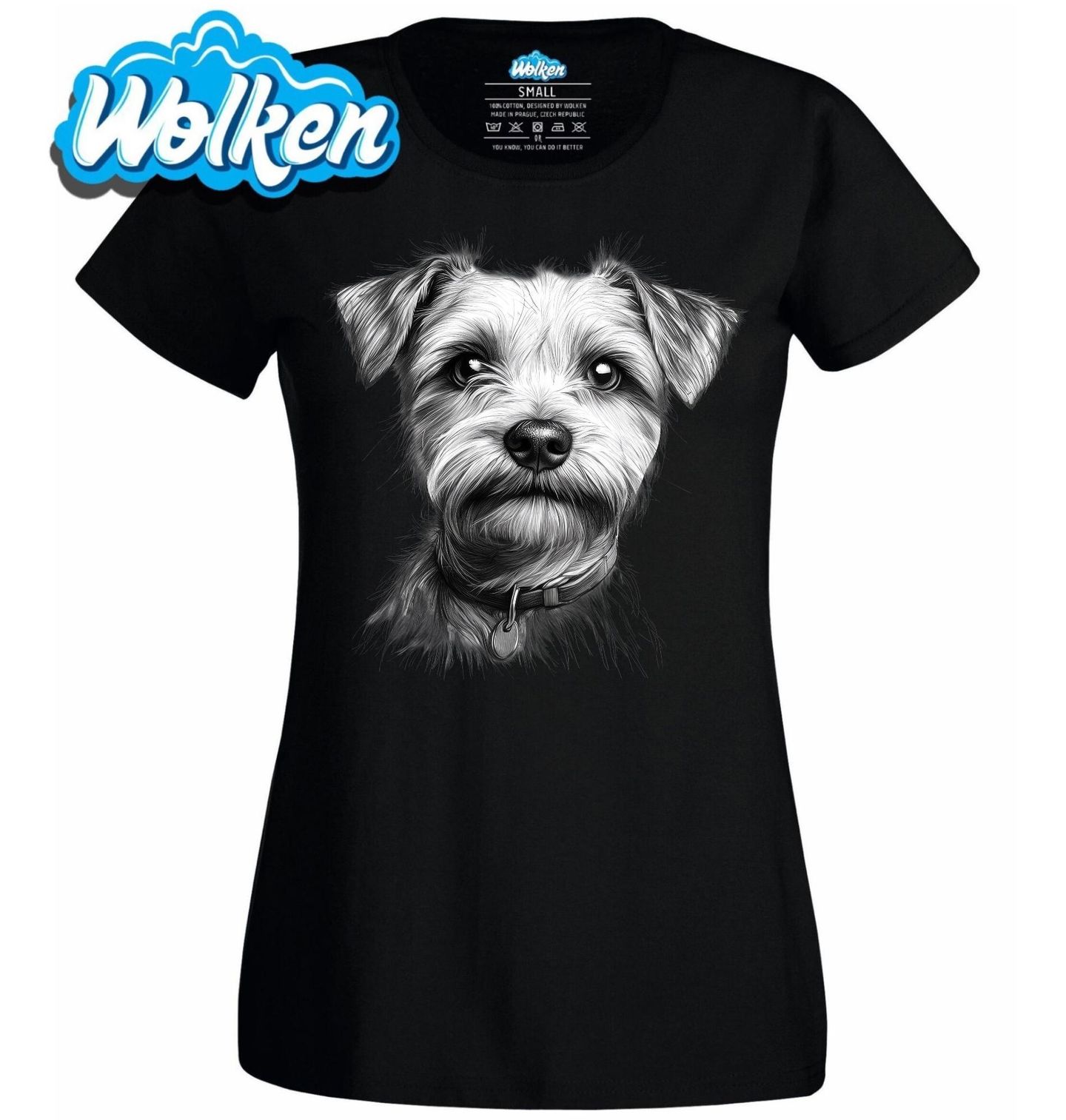 Dámské tričko Norfolský teriér Skica.jpg