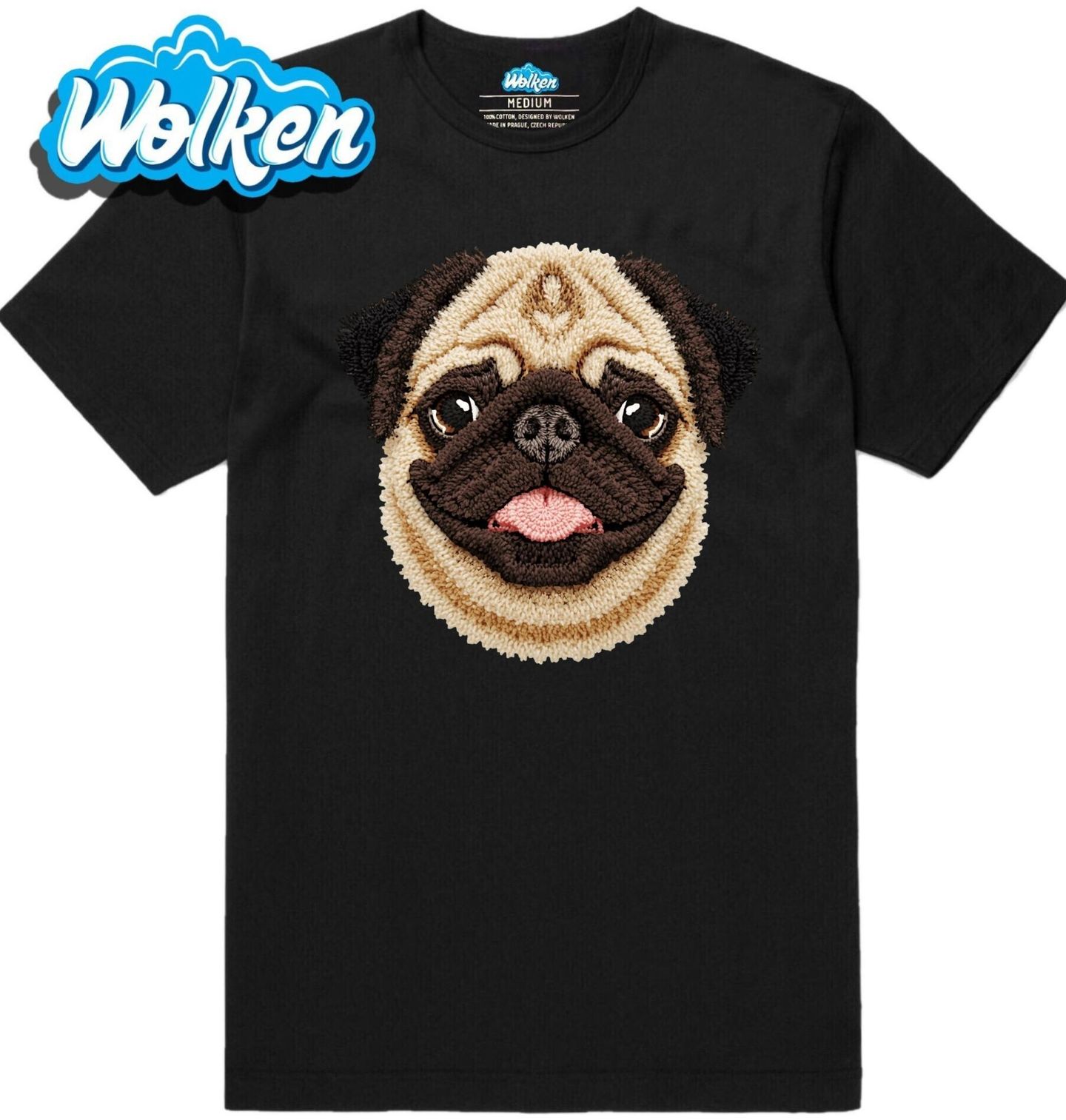 Pánské tričko Háčkovaný Mops.jpg