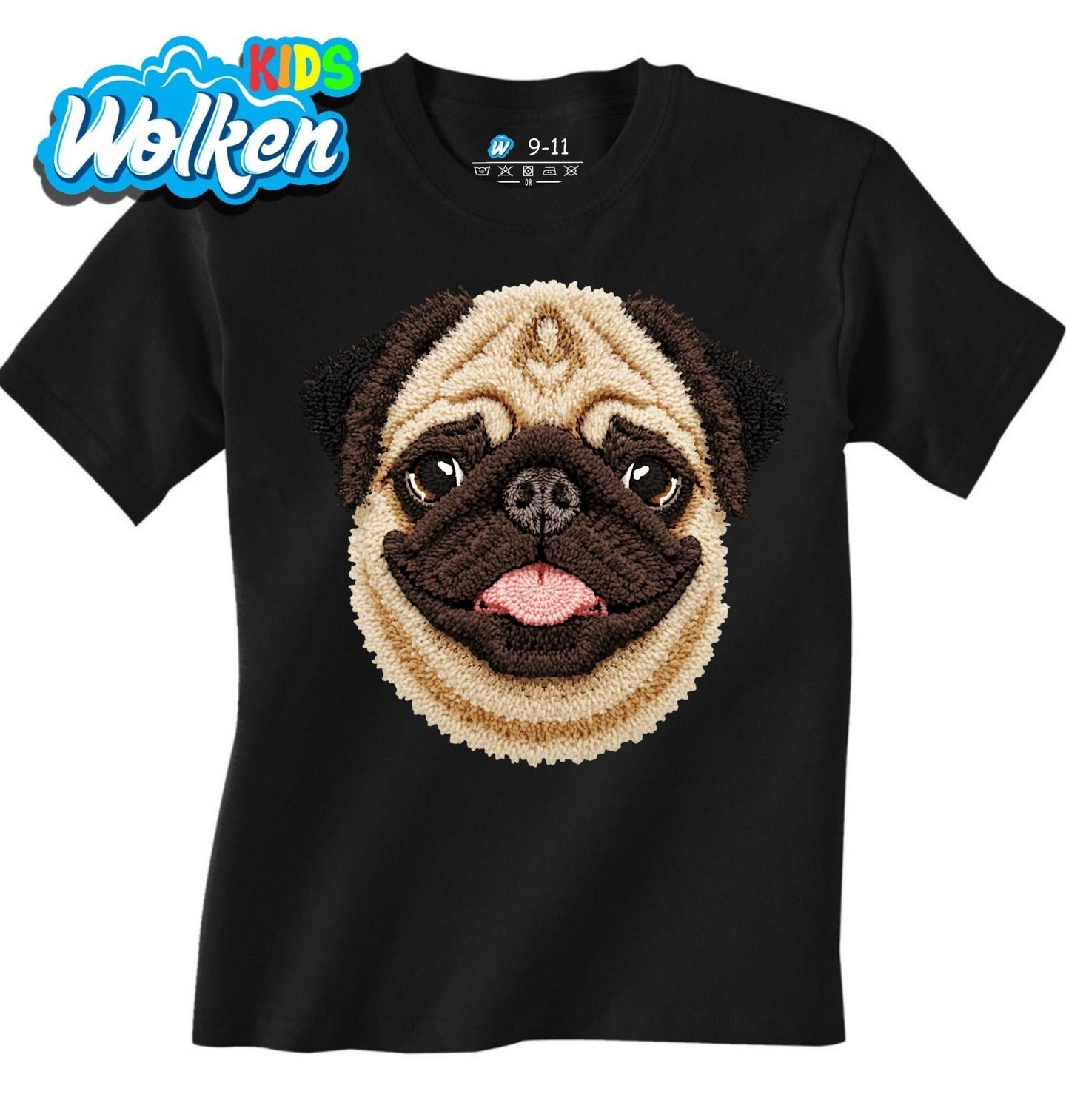 Dětské tričko Háčkovaný Mops.jpg