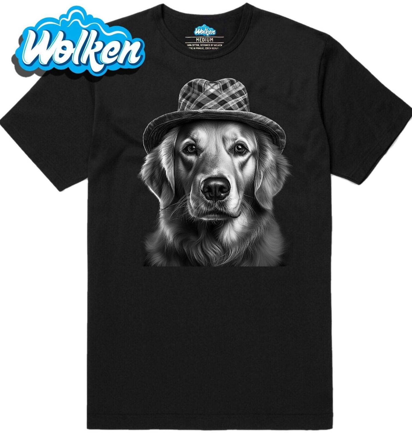 Pánské tričko Zlatý retrívr v Klobouku.jpg