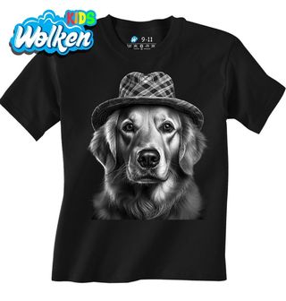 Dětské tričko Zlatý retrívr v Klobouku.jpg