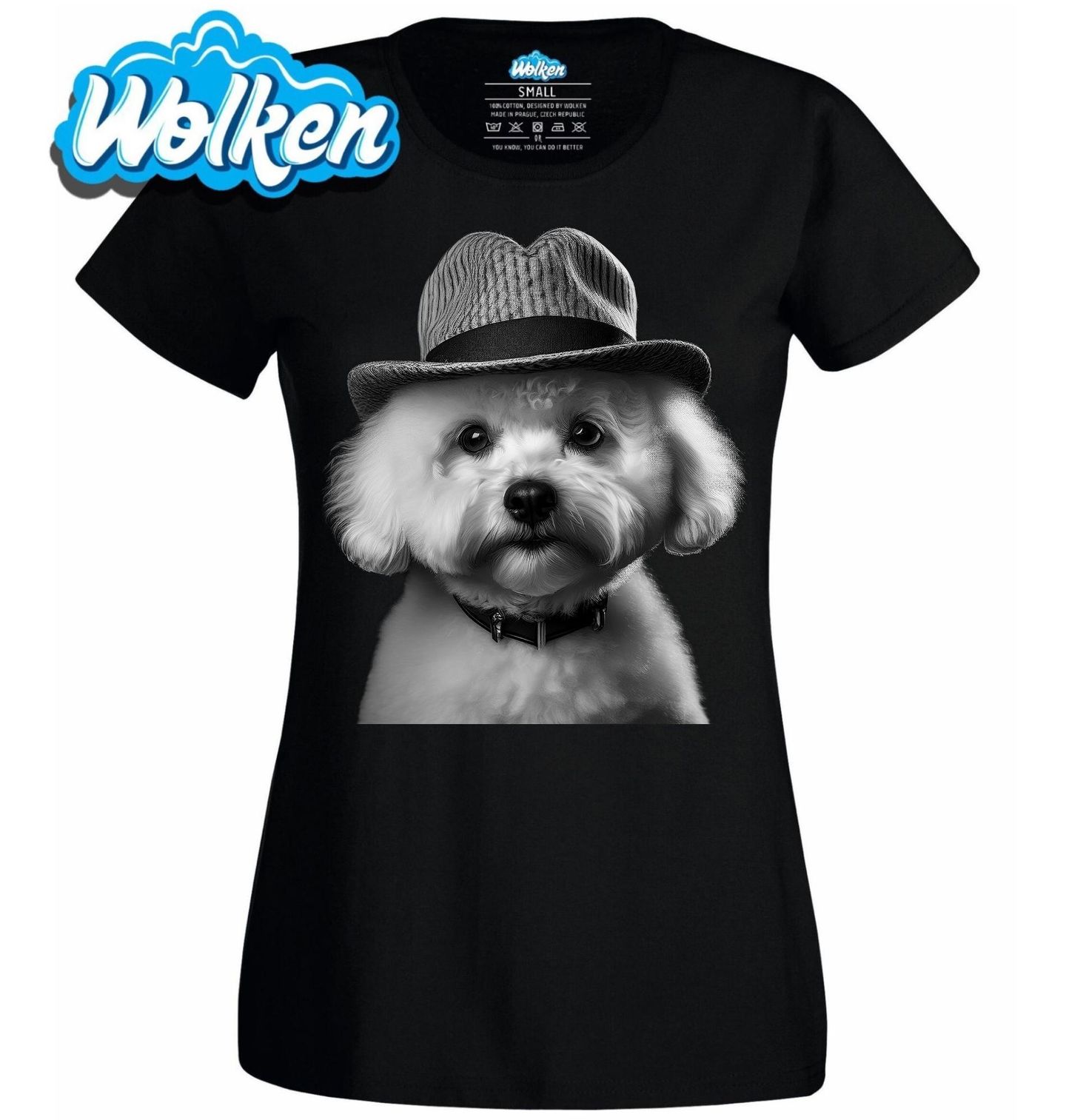 Dámské tričko Bišonek v Klobouku.jpg