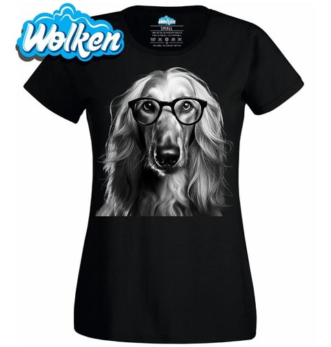 Obrázek produktu Dámské tričko Chytrý Afghánský chrt s Brýlemi