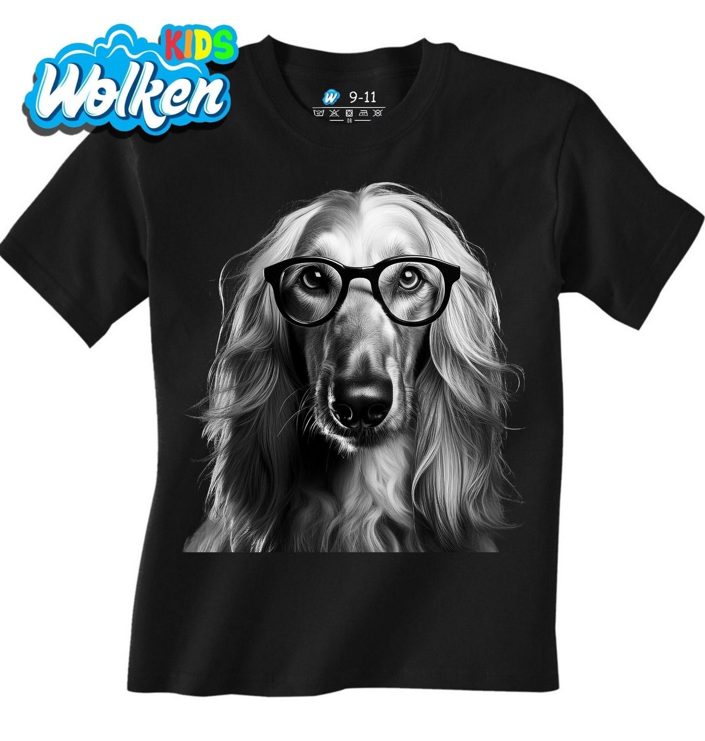 Dětské tričko Chytrý Afghánský chrt v Brýlích.jpg