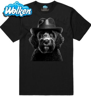 Pánské tričko Portugalský vodní pes v Klobouku.jpg