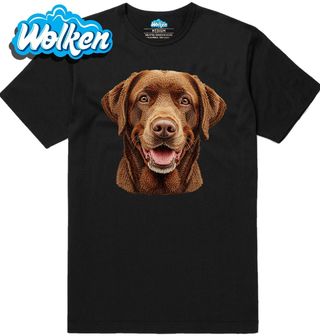 Pánské tričko Hnědý Háčkovaný Labradorský retrívr.jpg