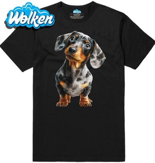 Pánské tričko Modrý Merle Jezevčík Blue Dapple Dachshund.jpg