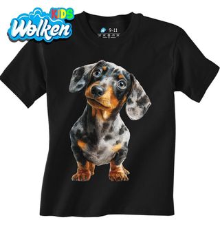 Dětské tričko Modrý Merle Jezevčík Blue Dapple Dachshund.jpg
