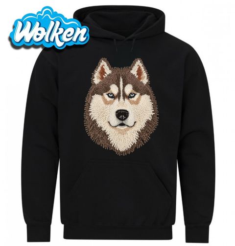 Obrázek produktu Pánská mikina Hnědý Háčkovaný Sibiřský husky