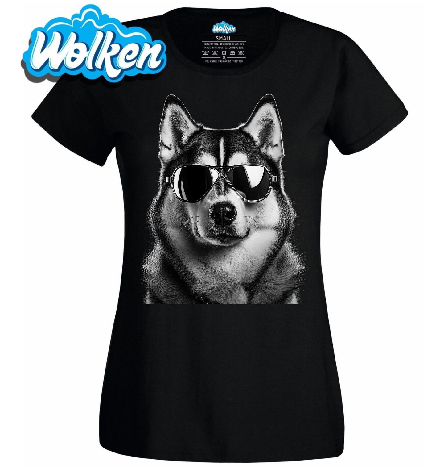 Dámské tričko Sibiřský husky v Brýlích.jpg
