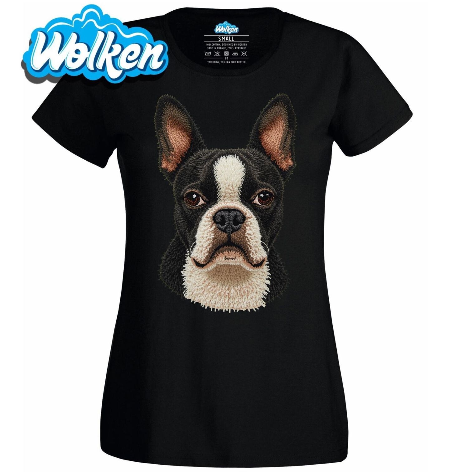 Dámské tričko Háčkovaný Bostonský teriér.jpg