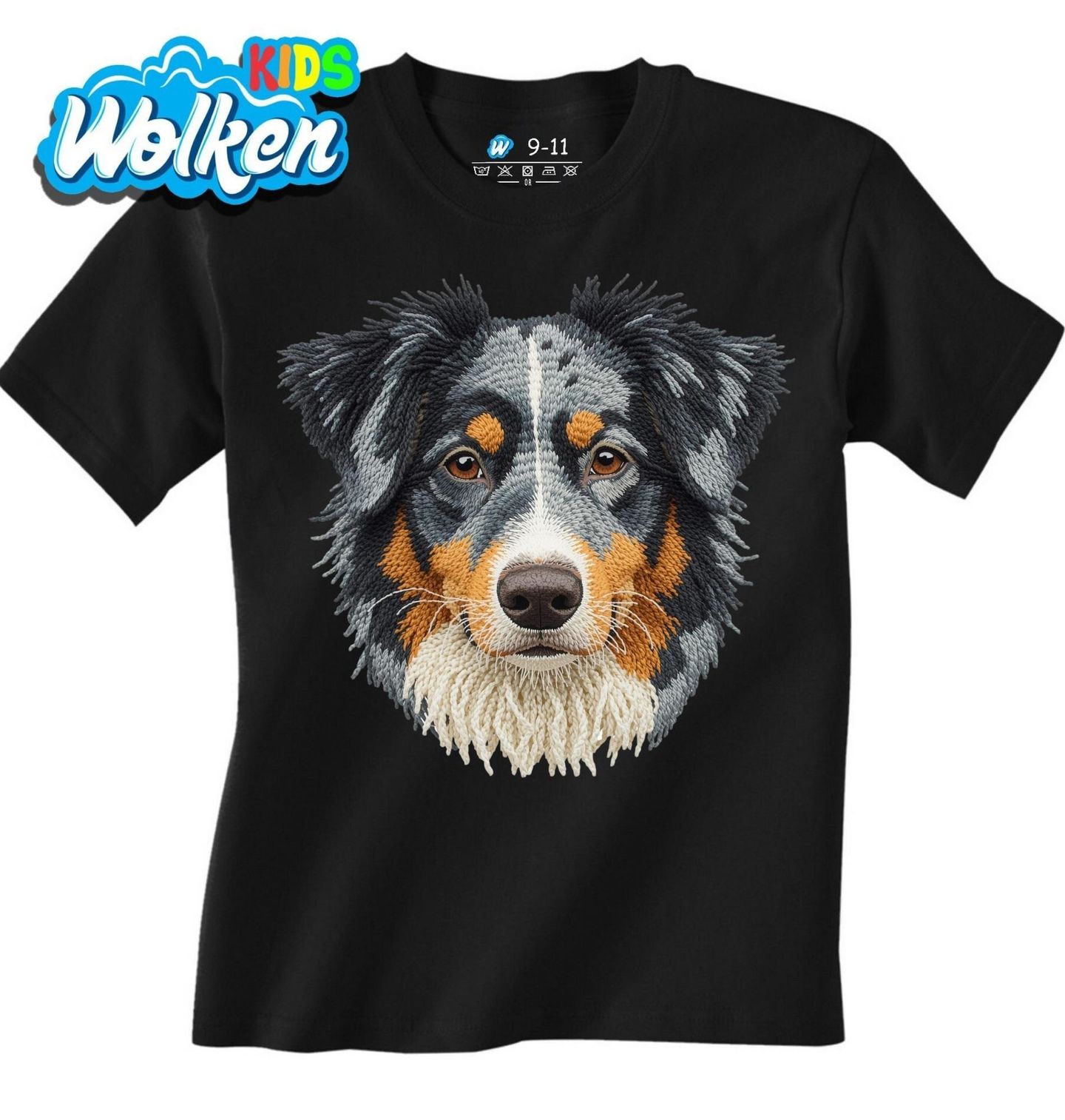 Dětské tričko Háčkovaný Australský ovčák Blue merle.jpg