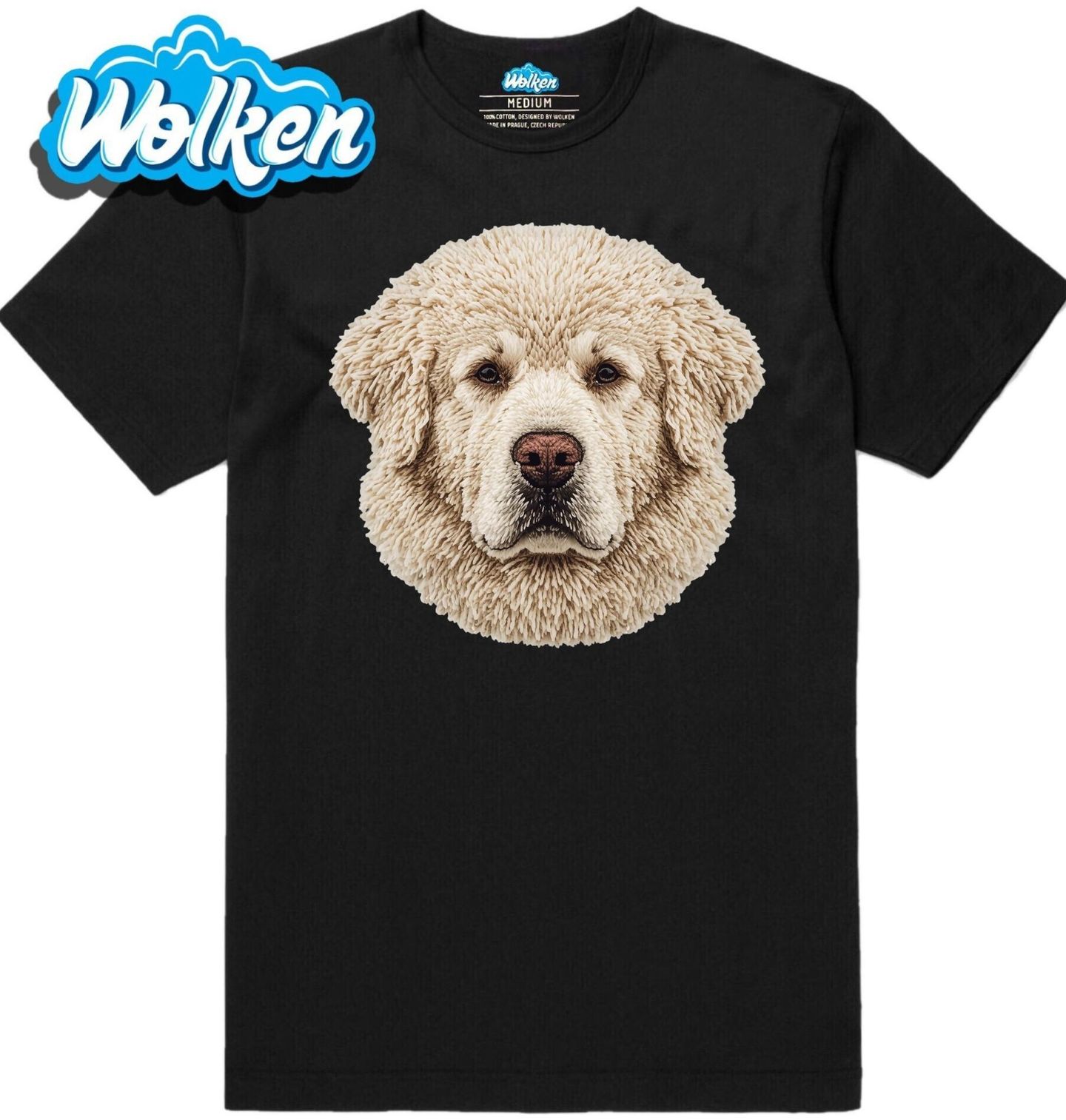 Pánské tričko Háčkovaná Bílá Tibetská doga.jpg