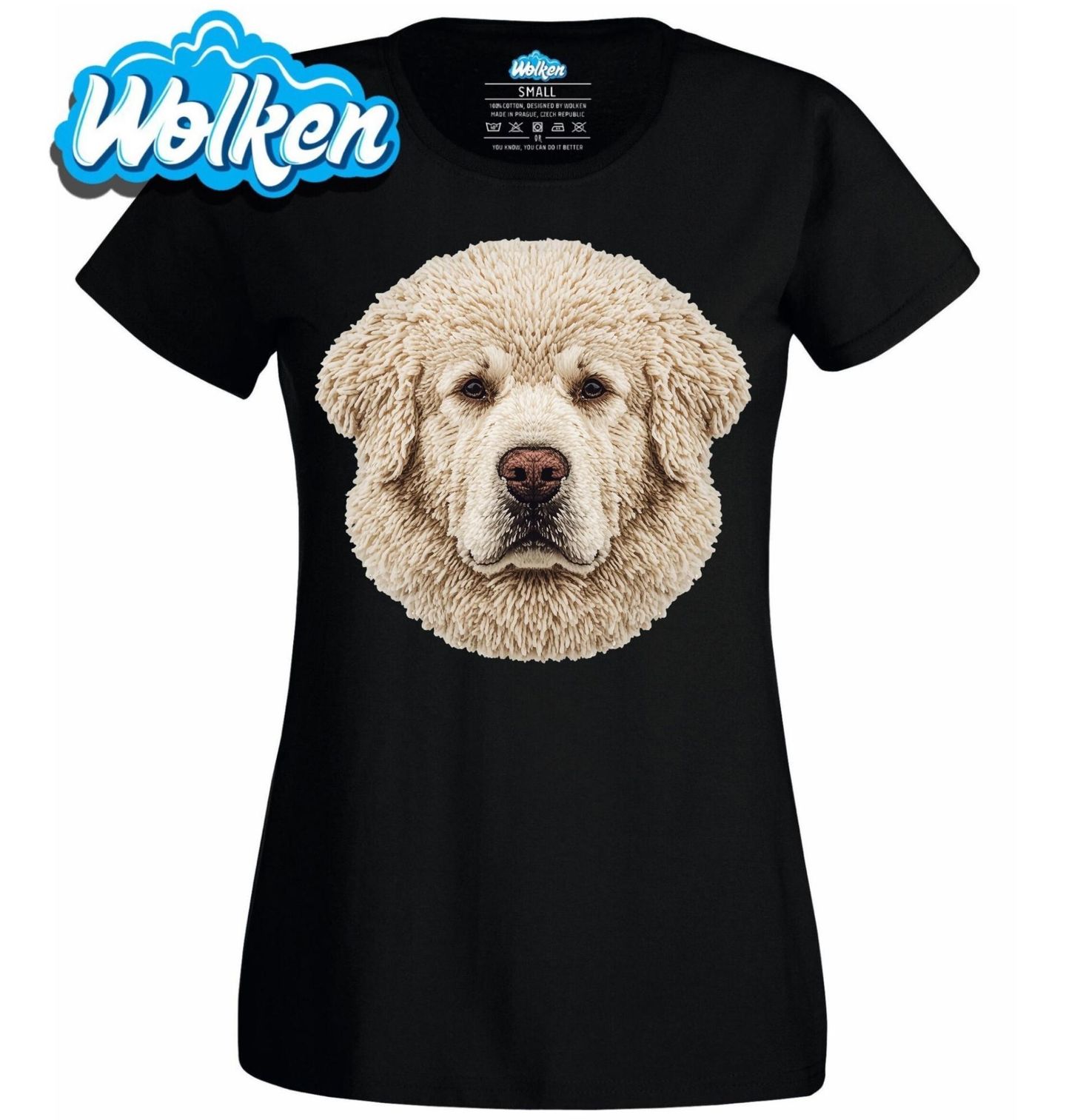 Dámské tričko Háčkovaná Bílá Tibetská doga.jpg