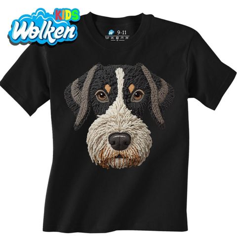 Obrázek produktu Dětské tričko Černý Háčkovaný Německý drátosrstý ohař