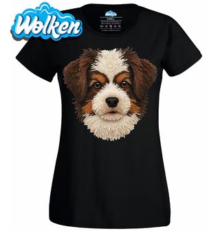 Dámské tričko Háčkovaný Miniaturní australský ovčák.jpg