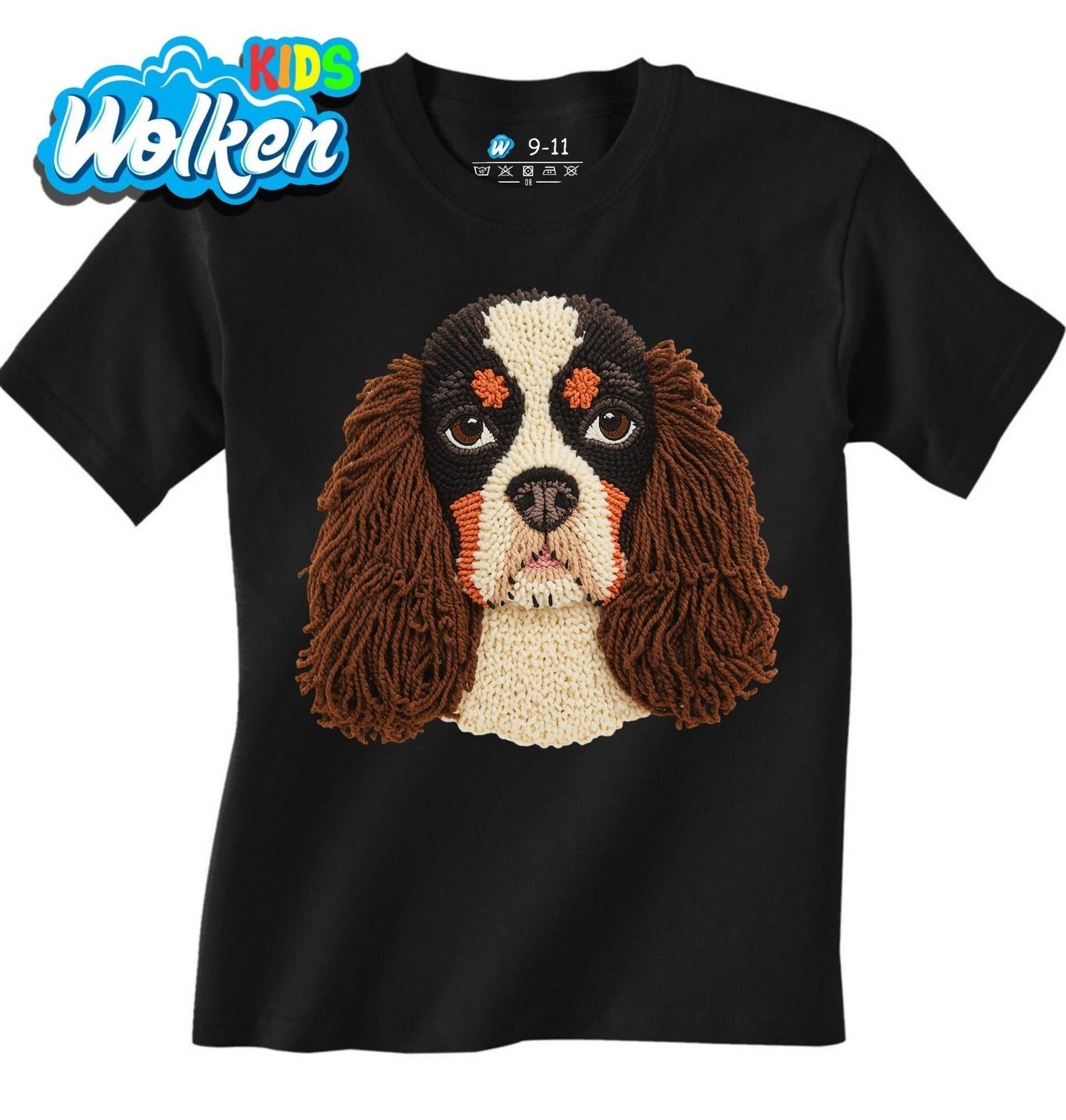 Dětské tričko Háčkovaný Kavalír king Charles španěl.jpg