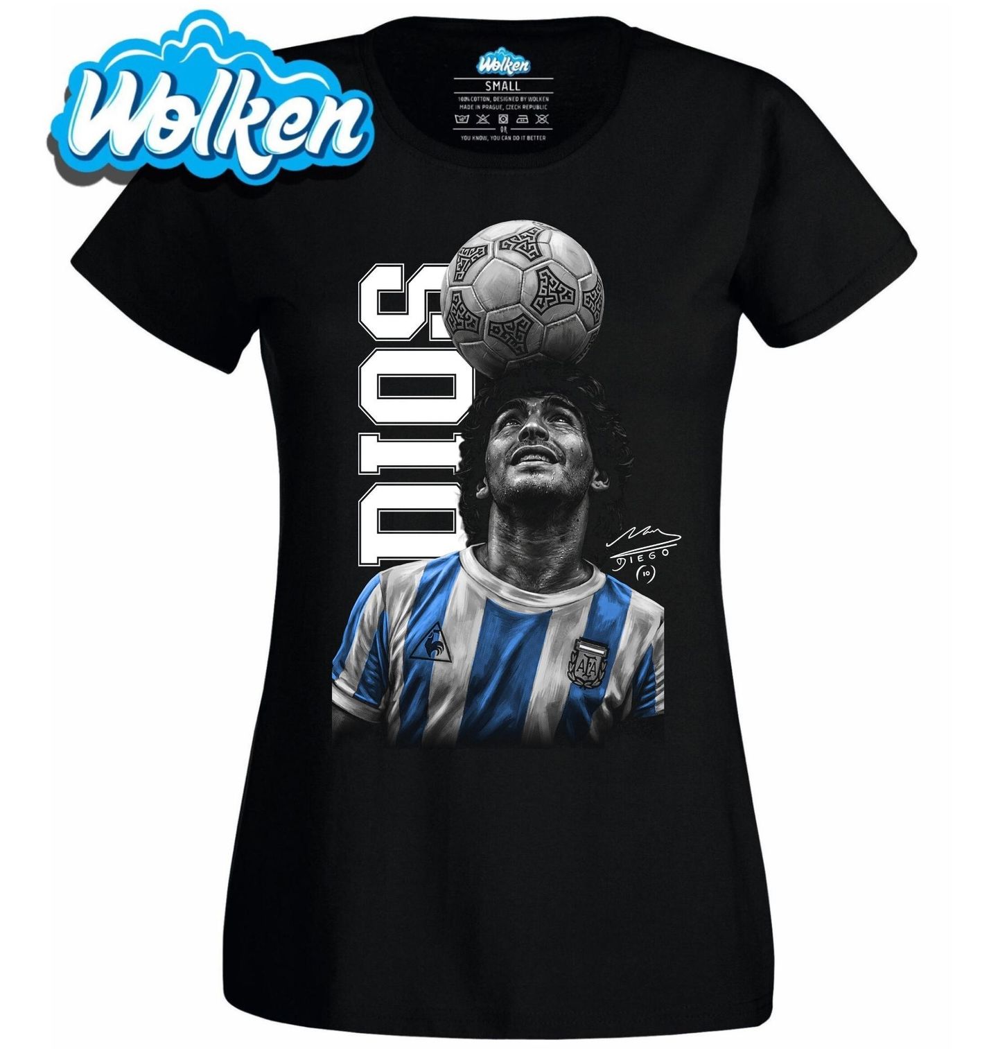 Dámské tričko Bůh Diego Maradona DIOS 10.jpg