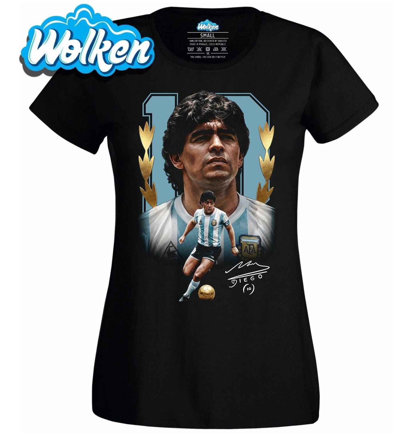 Dámské tričko Zlatá Legenda Diego Maradona 10.jpg