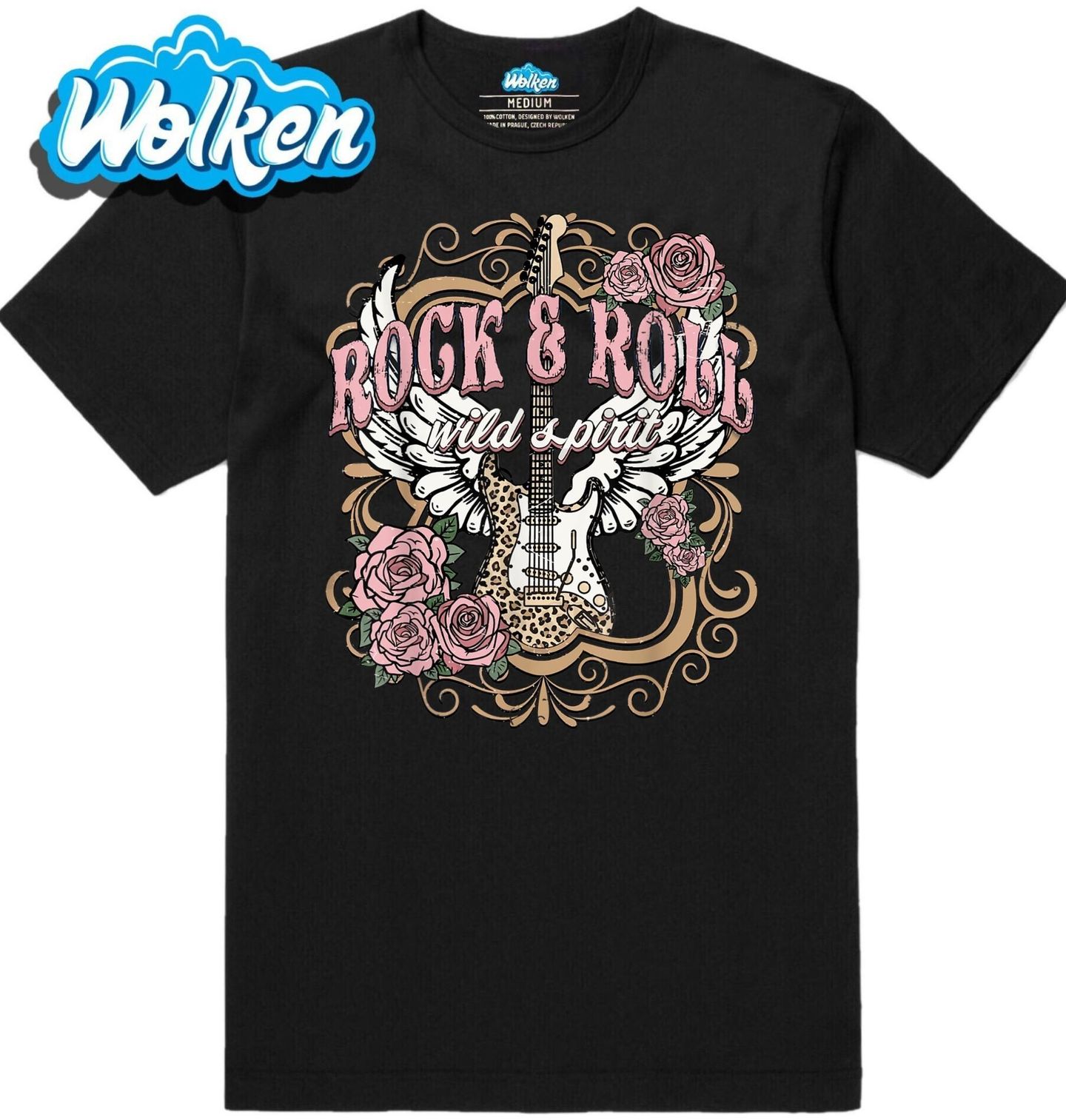 Pánské tričko Kytara s Křídly Rock & Roll Wild Spirit.jpg