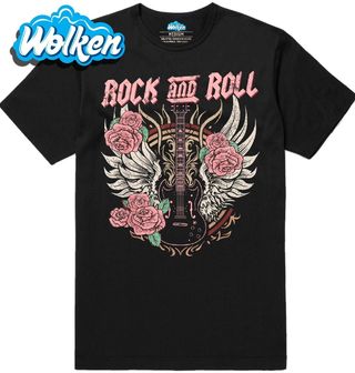Pánské tričko Kytara mezi Růžemi Rock and Roll Roses.jpg