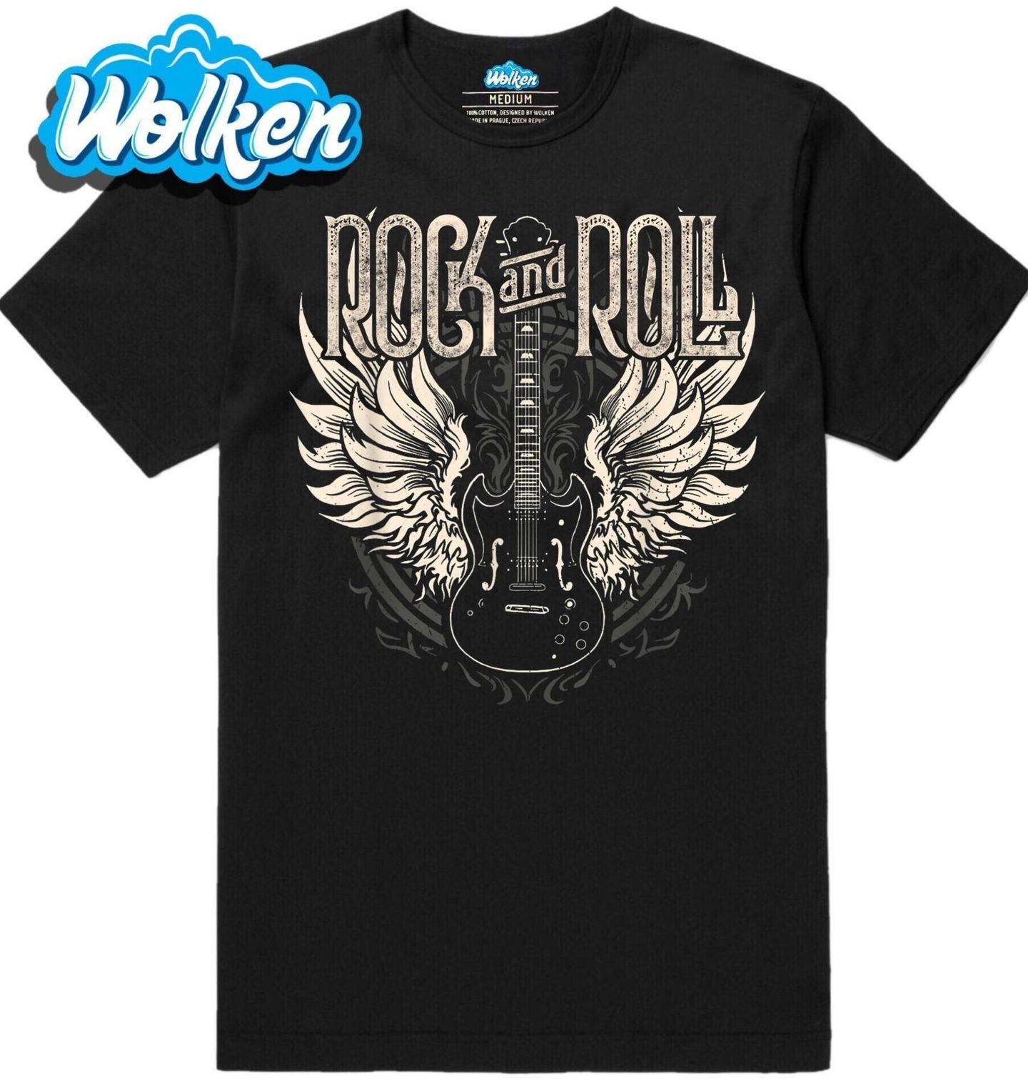 Pánské tričko Vintage Kytara s Křídly Rock and Roll.jpg