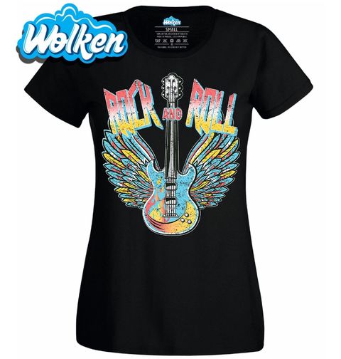 Obrázek produktu Dámské tričko Barevná Kytara s Křídly Rock and Roll