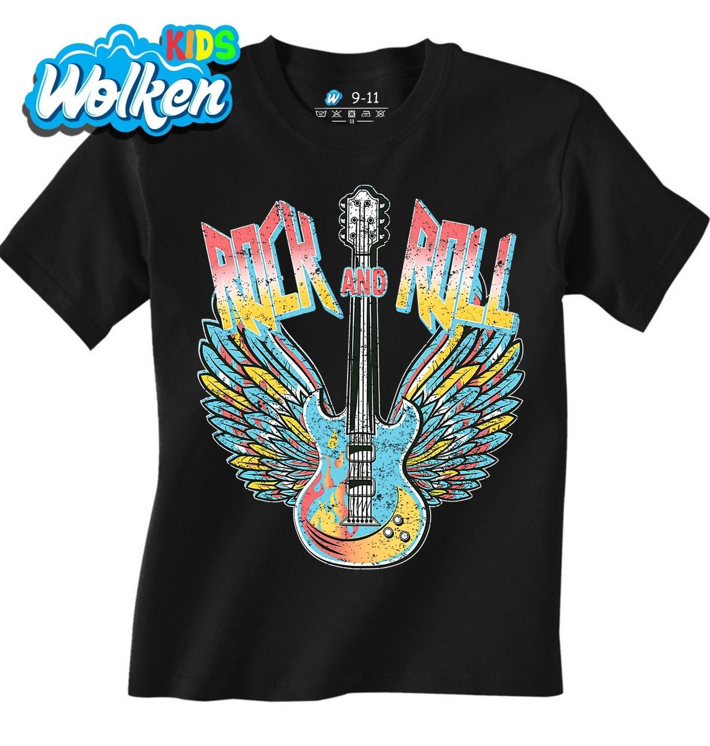 Dětské tričko Barevná Kytara s Křídly Rock and Roll.jpg