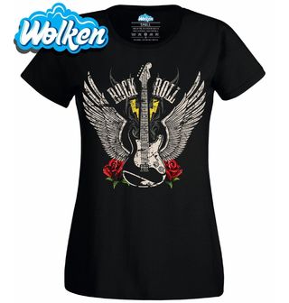Dámské tričko Kytara s Křídly Rock and Roll Wings.jpg