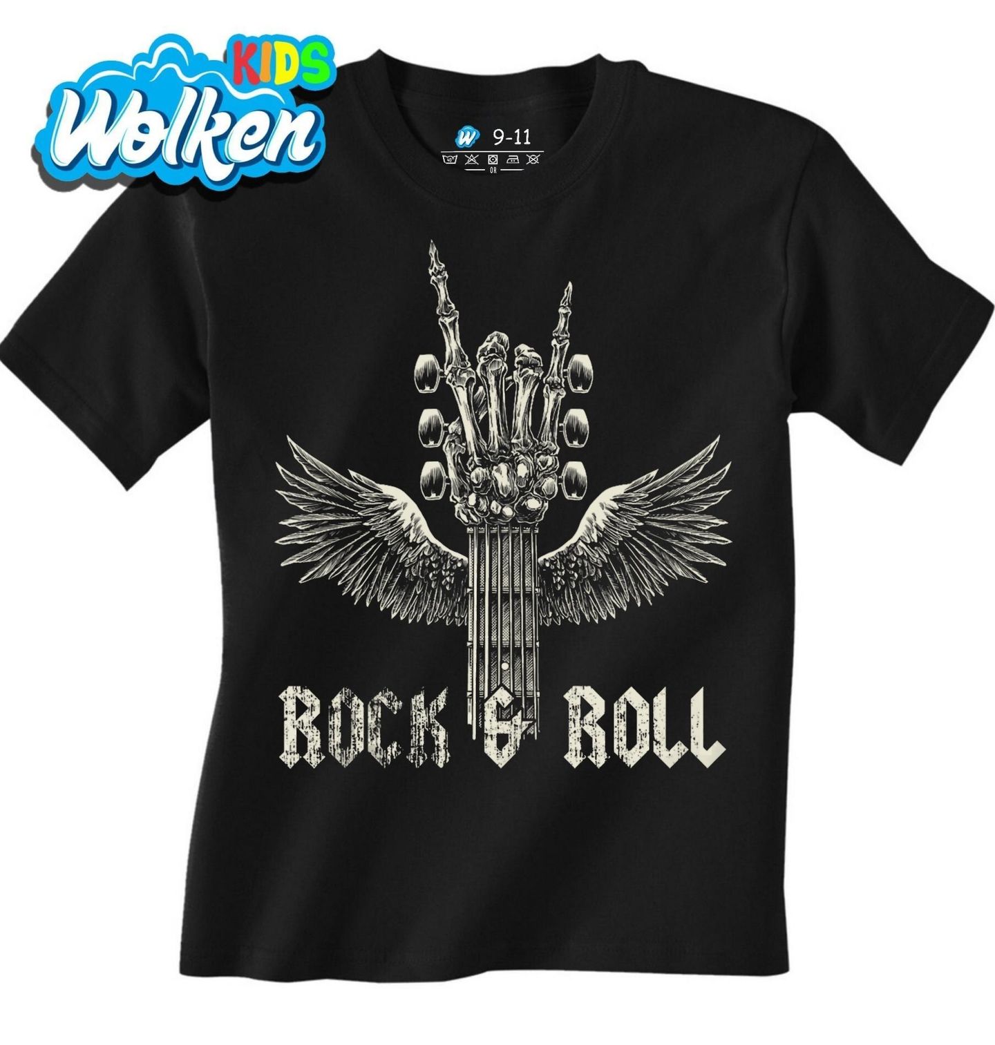 Dětské tričko Okřídlená Hlava Kytary Rock and Roll.jpg