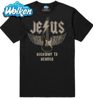 Pánské tričko Rockový Ježíš ACDC Highway to Heaven.jpg