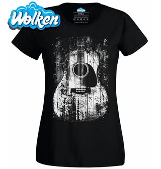 Dámské tričko Vintage Dřevěná Akustická Kytara.jpg