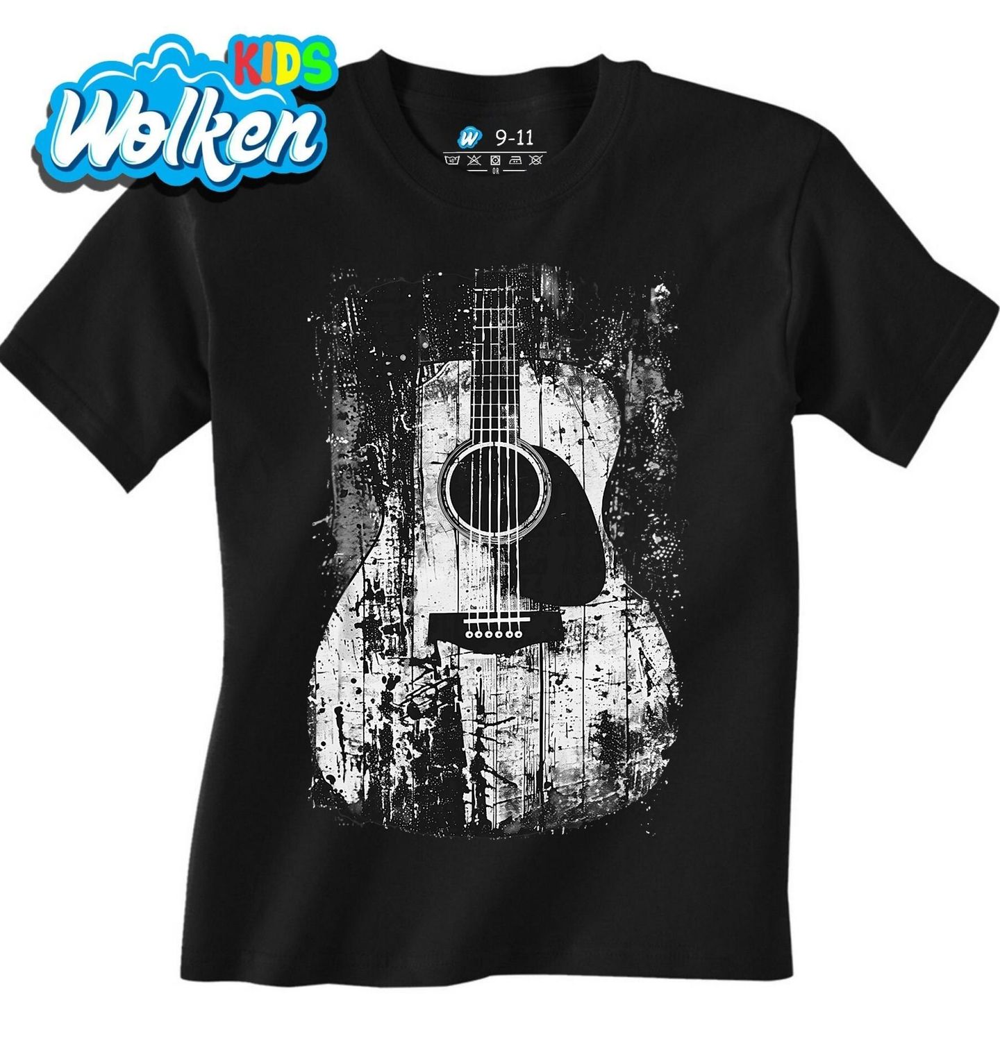 Dětské tričko Vintage Dřevěná Akustická Kytara.jpg