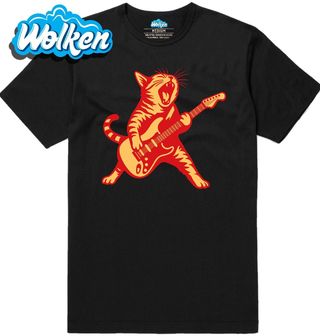 Pánské tričko Řvoucí Kočka Rock and Roll.jpg