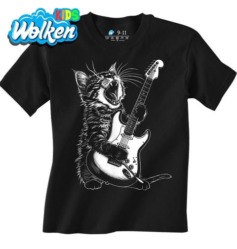 Obrázek produktu Dětské tričko Rocková Kočka s Kytarou