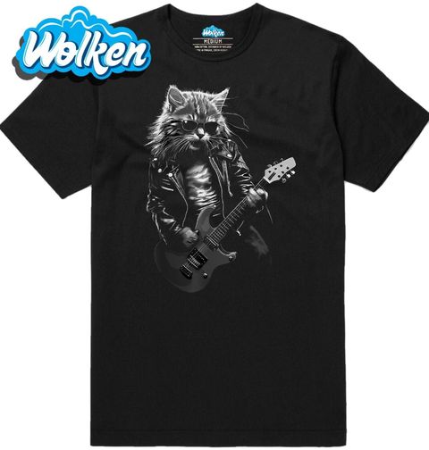 Obrázek produktu Pánské tričko Rockový Kocour s Kytarou