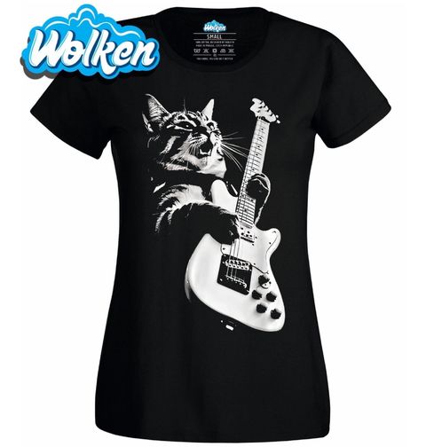 Obrázek produktu Dámské tričko Kočka s Kytarou