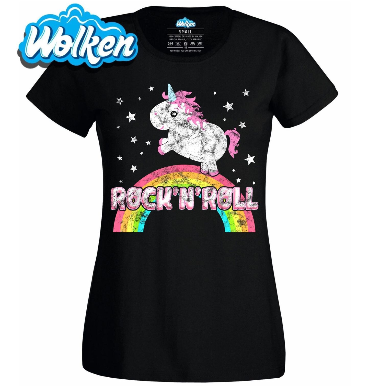 Dámské tričko Vintage Jednorožec na Duze Rock’n’Roll.jpg