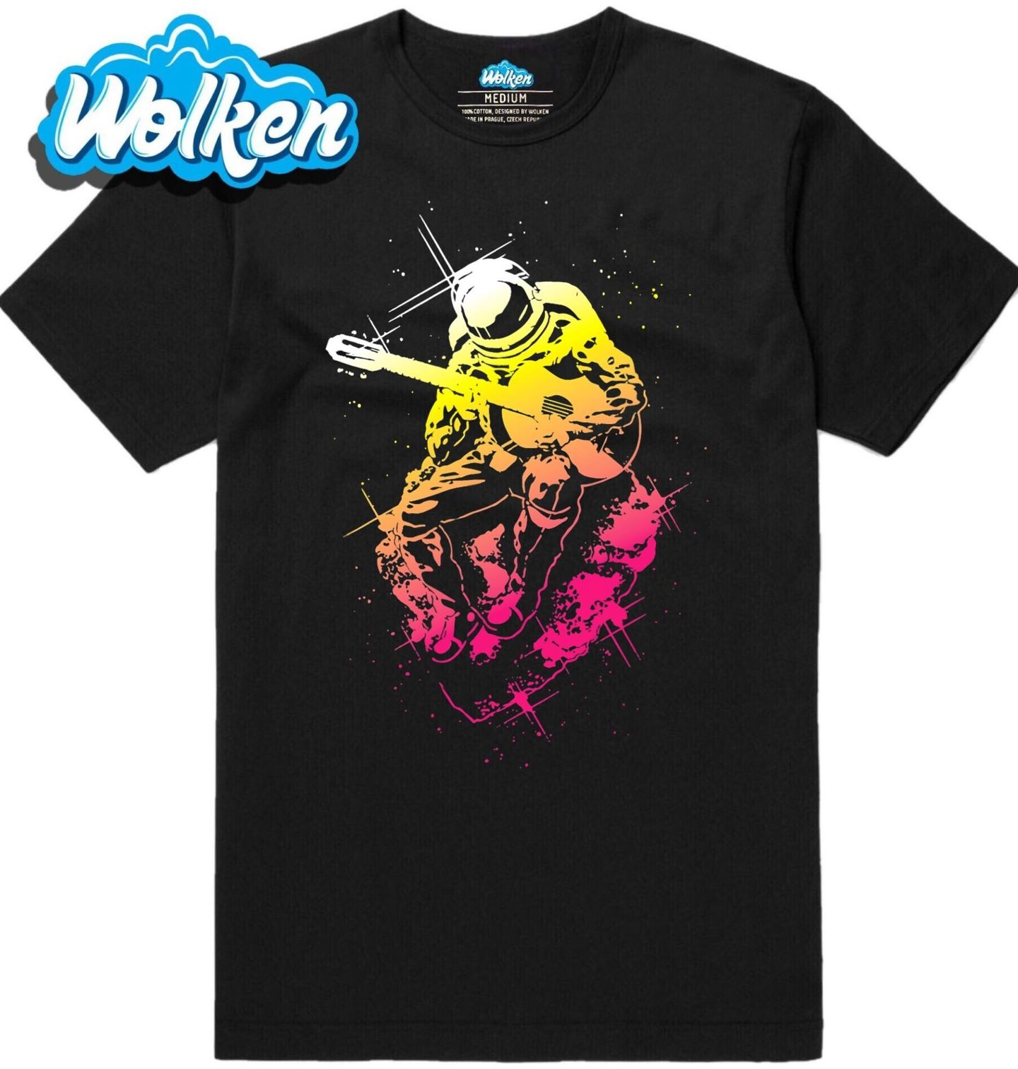 Pánské tričko Astronaut s Akustickou Kytarou.jpg