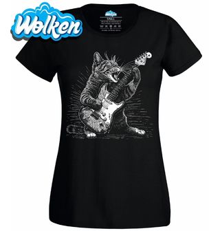 Dámské tričko Kočka Rocková Hvězda.jpg