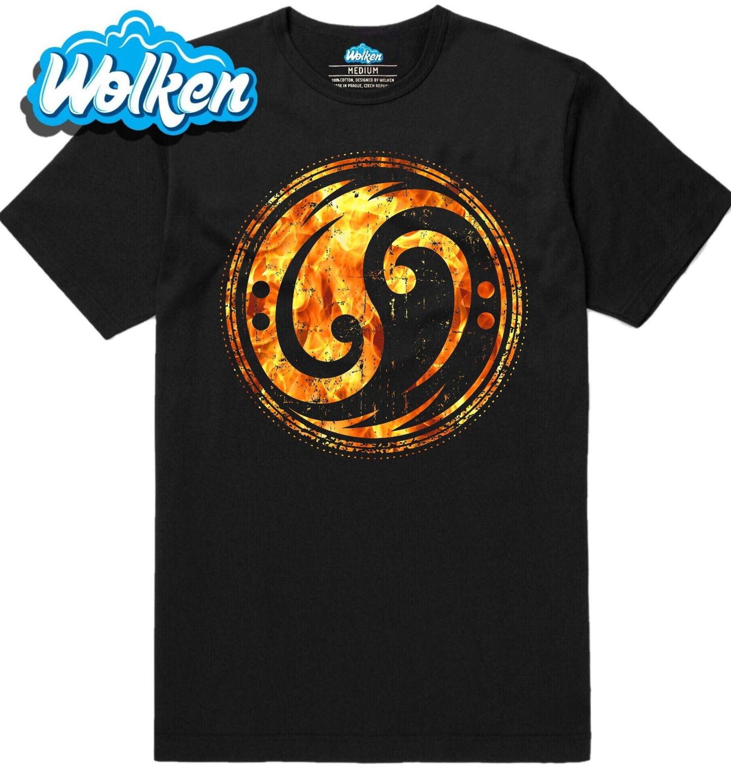 Pánské tričko Ohnivý Jin a Jang Basový Klíč.jpg