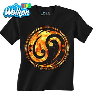 Dětské tričko Ohnivý Jin a Jang Basový Klíč.jpg